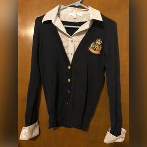 Forever 21.  Collared Oxford shirt/ sweater set.